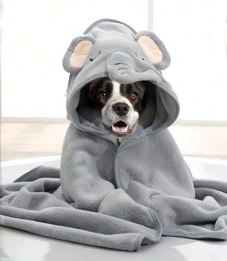 Pet Hooded Bath Towel